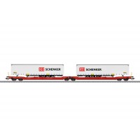 47470 Marklin Dubbele containerwagen type Sdggmrss 738 DB Schenker