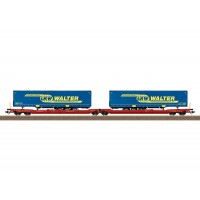 24470 Trix Dubbele containerwagen type Sdggmrss 738 LKW Walter