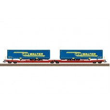 24470 Trix Dubbele containerwagen type Sdggmrss 738 LKW Walter