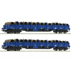 6600099 Roco 2-delige set rongenwagens met lading PKP Cargo