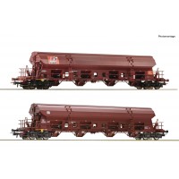 77036 Roco 2-delige set Schwenkdachwagen