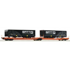 77403 Roco Doppeltaschen-Gelenkwagen T3000e WASCOSA Spedition GATT