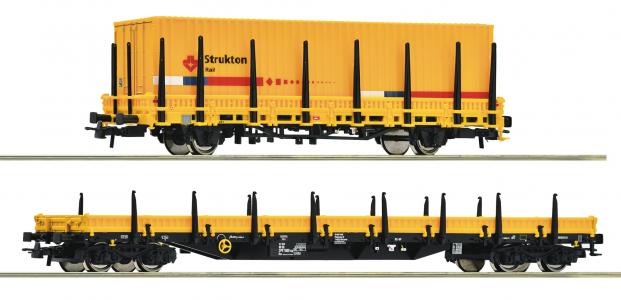 77029 Roco 2-delige set Rongenwagens Strukton Rail