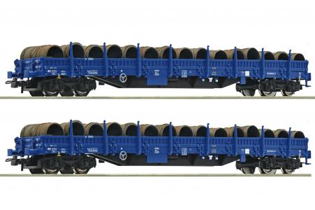 6600099 Roco 2-delige set rongenwagens met lading PKP Cargo