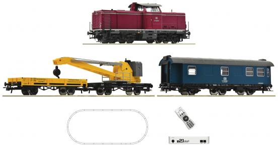 5110004 Roco Startset z21 Digitaal Diesellocomotief BR 211 met kraanwagen van de DB