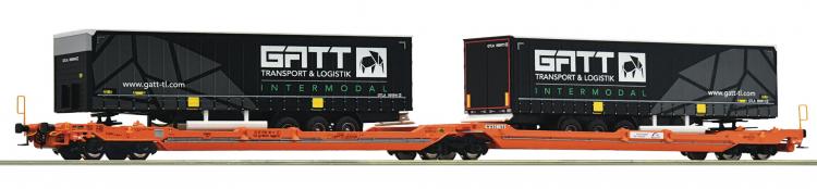 77403 Roco Doppeltaschen-Gelenkwagen T3000e WASCOSA Spedition GATT